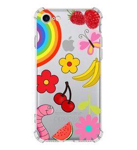 PrintiFy Apple iPhone SE 2020 Uyumlu Water Color 5 Baskılı Şeffaf Köşe Korumalı Antişok Kılıf