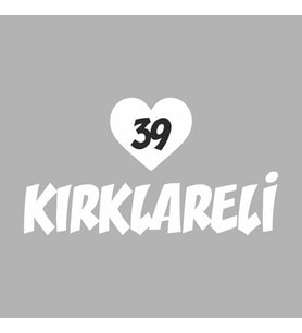 Kalpli 39 Kırklareli Araba Sticker siyah 20x15 CM (Beyaz)
