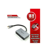 QPORT Q-THV2 TYPE-C - HDMI_VGA(D) Görüntü Adaptörü