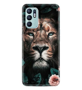 Oppo Reno 6 Kılıf Resimli Desenli Baskılı Silikon Leon Flowers 1307