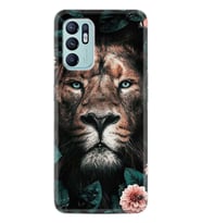 Oppo Reno 6 Kılıf Resimli Desenli Baskılı Silikon Leon Flowers 1307