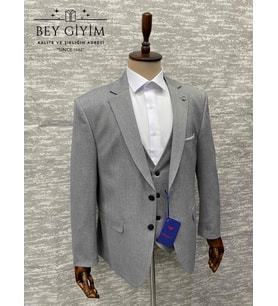 Carpin Classic Açık Gri Yelekli Takım Elbise