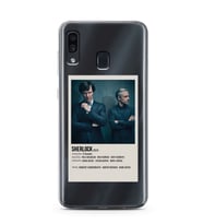 Samsung Galaxy A20/A30 Uyumlu Sherlock Minimalist Poster Desenli Şeffaf Telefon Kılıfı