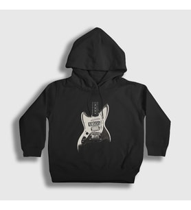 Presmono Unisex Çocuk Siyah Guitar Nirvana Kapüşonlu Sweatshirt 99348tt