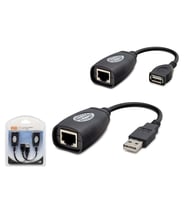 USB RJ45 Kablolu Uzatıcı Seti 45 m - Siyah HDX5008
