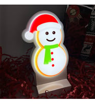 Kardan Adam Yılbaşı Masaüstü Led Lamba/gece Lambası/usb’li Ve Uv Baskılı (leon—led Ile Neon Görünüm) 9*14 cm