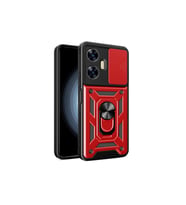 Realme C55 Kılıf Pars Lens Yüzüklü Silikon - Kırmızı
