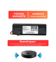 Philips 300010187021 Robot Süpürge Bataryası (YÜKSEK KAPASİTE) 6400MAH Robot Süpürge Batarya
