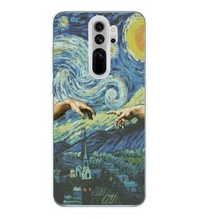 Redmi Note 8 Pro Uyumlu Sanatsal Vintage Desenli Şeffaf Telefon Kılıfı