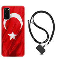 Samsung A02S A03S A10 A12 A13 A21S A22 Kılıf Boyun Askılı Silikon Şanlı Türk Bayrağı 4 1401