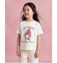 LCW Kids Beyaz Bisiklet Yaka My Melody Baskılı Kız Çocuk Tişört