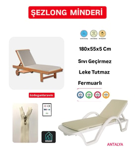 Anadolu SEZLONG MIDERİ  FERMUARLI KREM 180x55x5 Cm