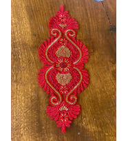 13X33 CM OSMANLI DESENLİ ETNİK  BONCUK İŞLEME NAKIŞ İŞLEME APOLET APLİKE (Kırmızı)