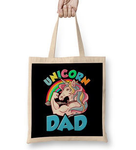 Awesome Unicorn Dad Cool Unicorn Dads Bez Çanta Uzun Saplı