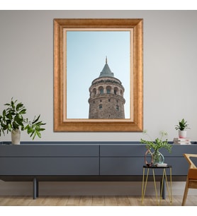 Altın Varaklı Paspartulu Çerçeveli  Tablo nat1146