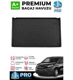 S-Dizayn Toyota Proace City Seperatörlü 3D Pro Bagaj Havuzu 2019 Üzeri A+ Kalite
