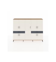 Arges Dolap 12 Raflı 2 Çekmeceli 8 Kapaklı 220x30x163 Çam-Aytaşı/Antrasit