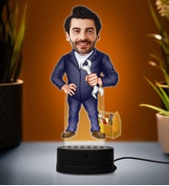 Doğum Günü Hediyesi,Sevgiliye Hediye, Kişiye Özel Fotoğraflı Tamirci Karikatür 3D Led Lamba (Beyaz)