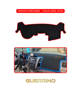 TOYOTA FORTUNER  - HILUX 2005-2014TORPİDO KORUMA HALISI KIRMIZI KENAR