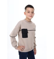 Toontoy Erkek Çocuk Baskılı Sweatshirt (Bej)