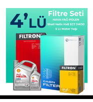 Filtron Seat Exeo 1.6 Benzin Filtre Bakım Seti Shell Motor Yağlı (2009-2011) 4 Lü