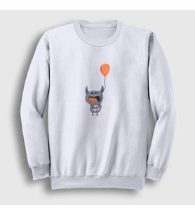 Presmono Unisex Beyaz Little Monster Sweatshirt 290401tt