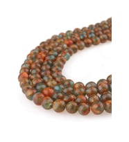 6 MM Mavi Sarı Opal Akik Taşı Dizi - DZ4074-TY