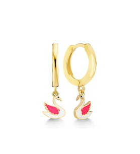 Gümüş Gold Kuğu Sallantılı Kadın Küpe CSR2184874
