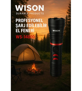 WISON WS-14800 Profesyonel El Feneri 80W – 8000 Lümen – 32000 Mah – Powerbank Özellikli, Type-C Şarjlı
