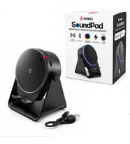 SOUNDPAD 5IN1 - 5W - 2000mAh TEMAS İLE SES YÜKSELTME - TELEFON STAND - USB-C ŞARJ SİYAH İNDİKSİYON SES YÜKSELTİCİ BLUETOOTH HOPARLÖR SPEAKER EKD-S10 (5343)