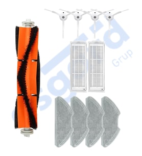 Xiaomi Mop 2 Pro (MJST1SHW) -Mop 2 Lite Uyumlu 1 Ana Fırça 4 Yan Fırça 2 Filtre 4 Mop PKT-iasgf0000359