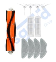 Xiaomi Mop 2 Pro (MJST1SHW) -Mop 2 Lite Uyumlu 1 Ana Fırça 4 Yan Fırça 2 Filtre 4 Mop PKT-iasgf0000359