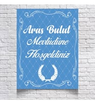 Mavi Temalı Mevlüd Afişi  70x100 Cm