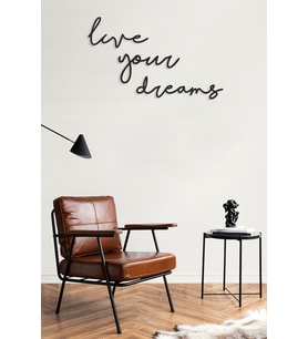 Numa Concept Live Your Dreams Ahşap Duvar Yazısı - Lazer Kesim Duvar Dekoru (Siyah)