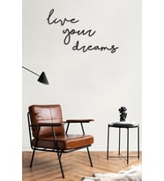 Numa Concept Live Your Dreams Ahşap Duvar Yazısı - Lazer Kesim Duvar Dekoru (Siyah)