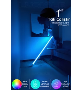 Şerit LED Rgb Led Strip Tube Light Abajur Uzaktan Kumandalı Işık Lamba Ampül aydınlatma Renkli ATUBE5