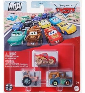 Disney Pixar Cars - Üçlü Mini Racers - Tractor & Muddy Lightning Mcqueen & Mater
