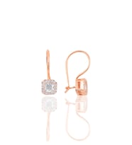 Söğütlü Silver Gümüş rose  baget taşlı kare küpe