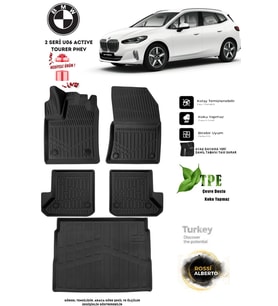 Bmw 2 Serisi U06 Active Tourer Phev 2021+ Araca Özel 3D Paspas Ve 3D Bagaj Havuzu