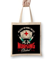No Sleep No Money No Life Funny Nursing Student RN Bez Çanta Uzun Saplı