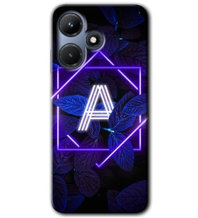 İnfinix Hot 30i Kılıf HD Desen Baskılı Kılıf - Dark Neon Yaprak A Harfi