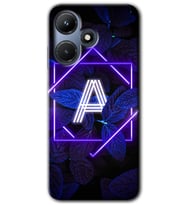 İnfinix Hot 30i Kılıf HD Desen Baskılı Kılıf - Dark Neon Yaprak A Harfi