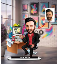 Kisiye Özel Karikatür Erkek GRAFİKER Masaüstü Biblo