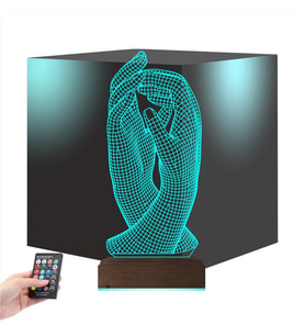Luvivia Elele Sevgiliye Hediye 3D Lamba - Masa Gece Lambası