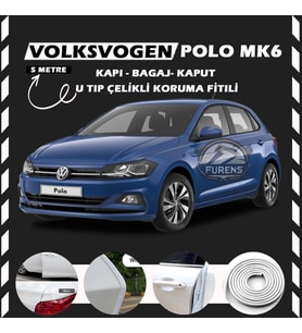 Volksvogen Polo MK6 Oto Araç Kapı Koruma Fitili 5metre Parlak Beyaz Renk