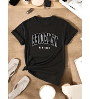 Brooklyn New York Baskılı Tasarım Tshirt (Siyah)