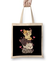 Funny Cat Mountain Meowtain Kitty Pun Bez Çanta Uzun Saplı