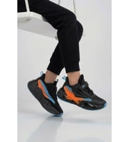 Marcokids Gri-Turkuaz Cırtlı Hafif Esnek Erkek Çocuk Spor Ayakkabı T5440207B F