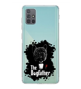Samsung Galaxy A71  Kamera Korumalı  Kapak Dog Father Tasarımlı  Şeffaf Kılıf