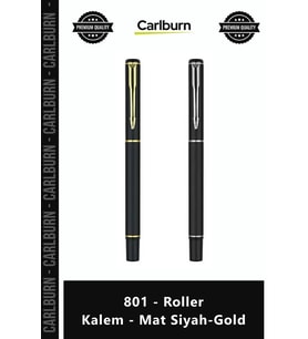 Özel Üretim Lüks Hediye Prestijli Tasarım Ergonomik Metal Gövde 801 Roller Kalem Mat SiyahGold